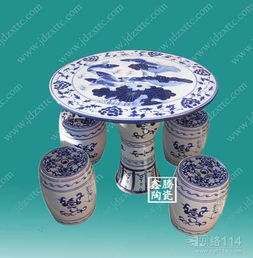 青花花卉瓷桌,裝飾品 禮品