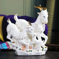 景德鎮陶瓷花瓶 大肚瓶中國紅釉福壽圖描金花送人婚慶喬遷禮品瓷