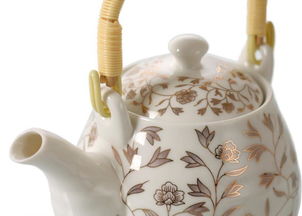 景德鎮精品陶瓷茶具批發 白金葉子7頭提梁壺茶具套裝，饋贈佳品