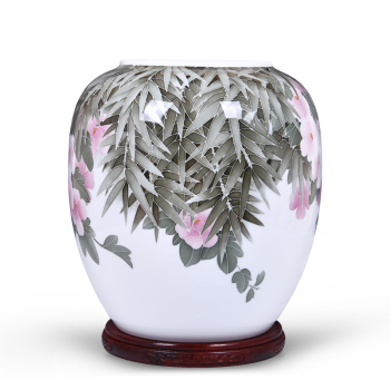 千紅窯醴陵釉下五彩木槿花蓮子缸 藝術與禮品的完美融合